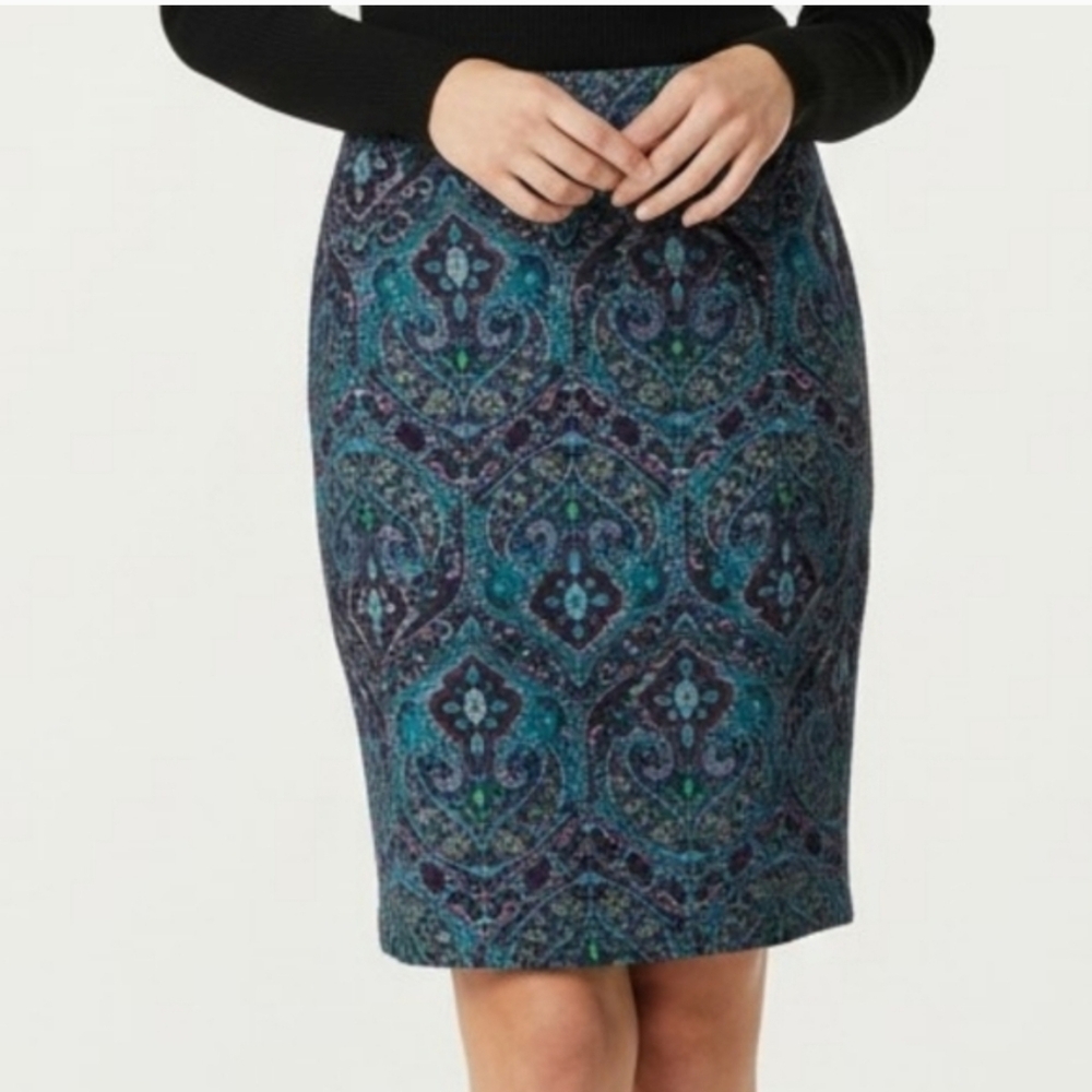 Talbots Plum, Teal, & Black Skirt